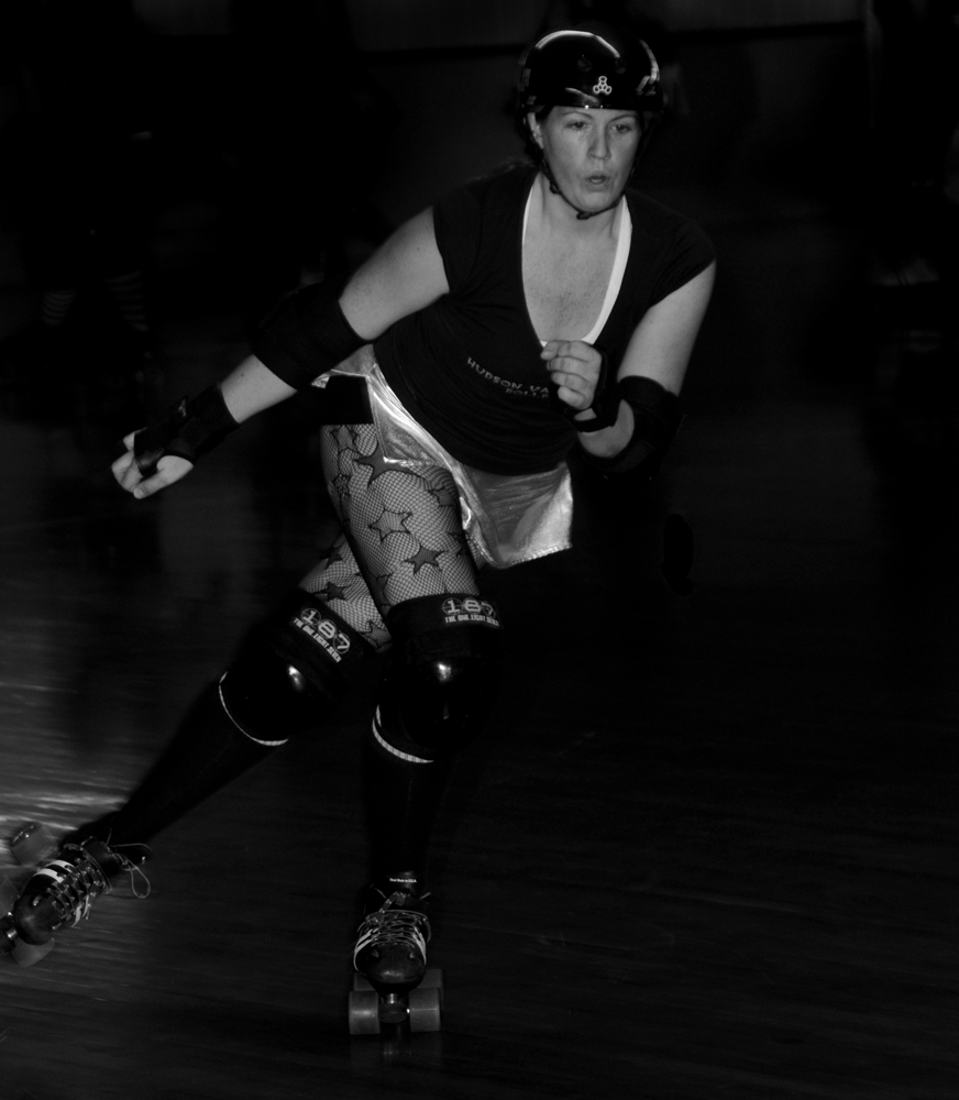Goody to Bruise Action Goody to Bruise roller derby action shot