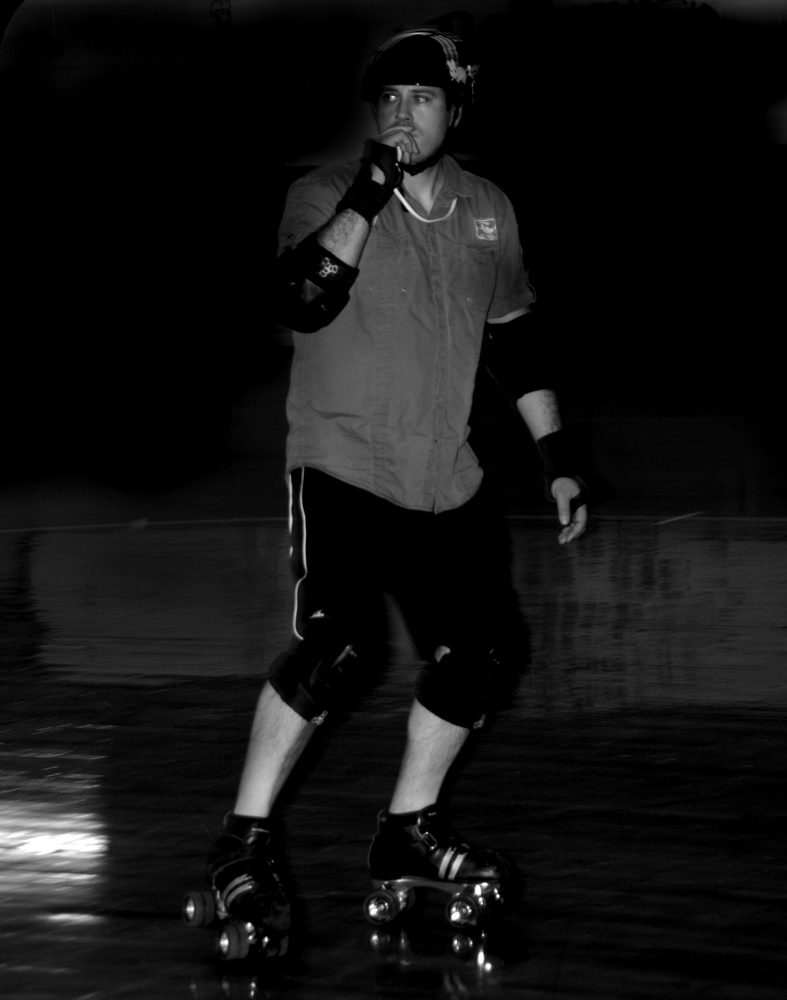Peter Rabid roller derby referee action shot