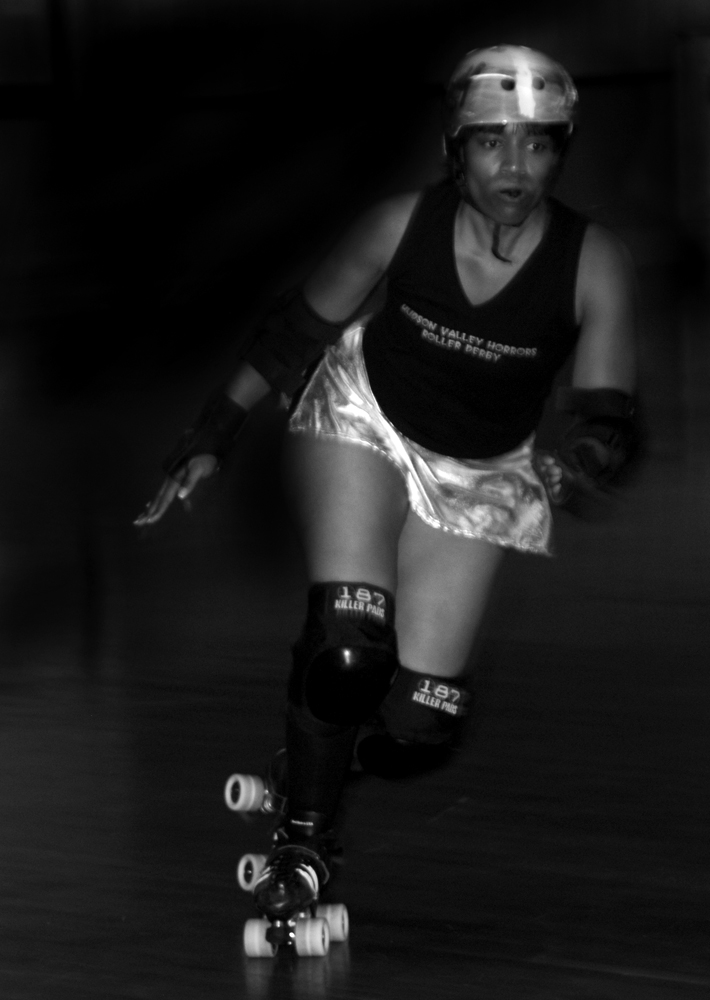 Savior Self roller derby skater action shot