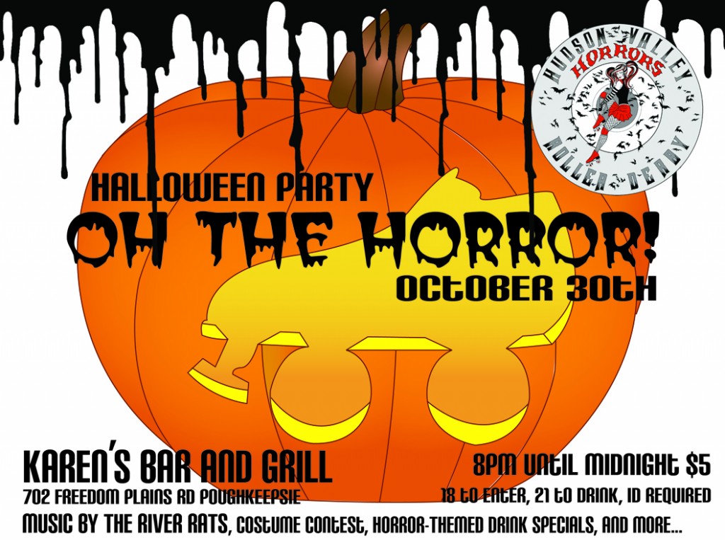 Hudson Valley Horrors Roller Derby 2010 Halloween Party Flyer
