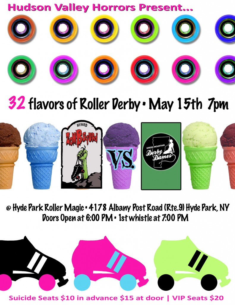 32 Flavors Roller Derby Bout Flyer