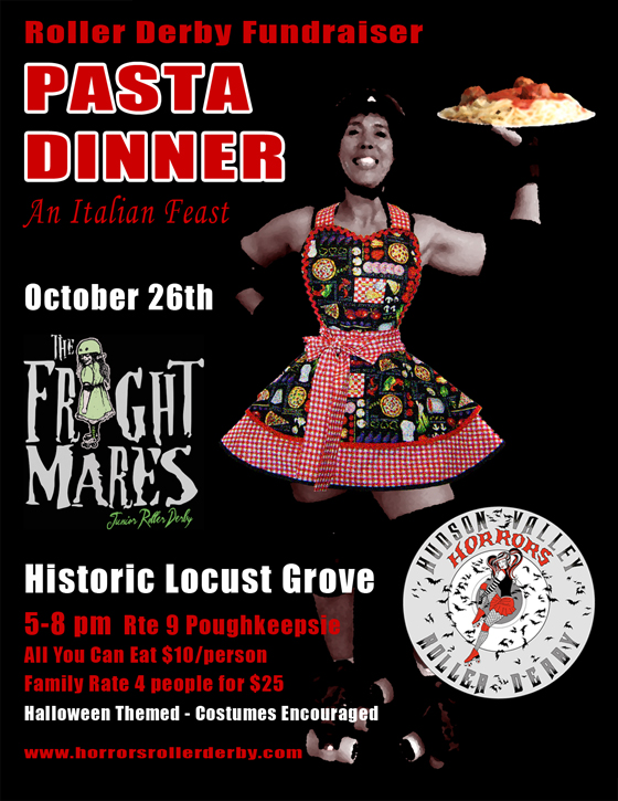 Flyer for Hudson Valley Horrors and Frightmares Pasta Dinner 